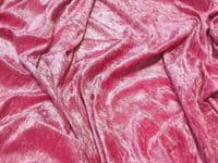 Crushed Velvet Velour Fabric Material - CERISE